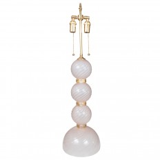 Single pale pink swirled Murano glass lamp